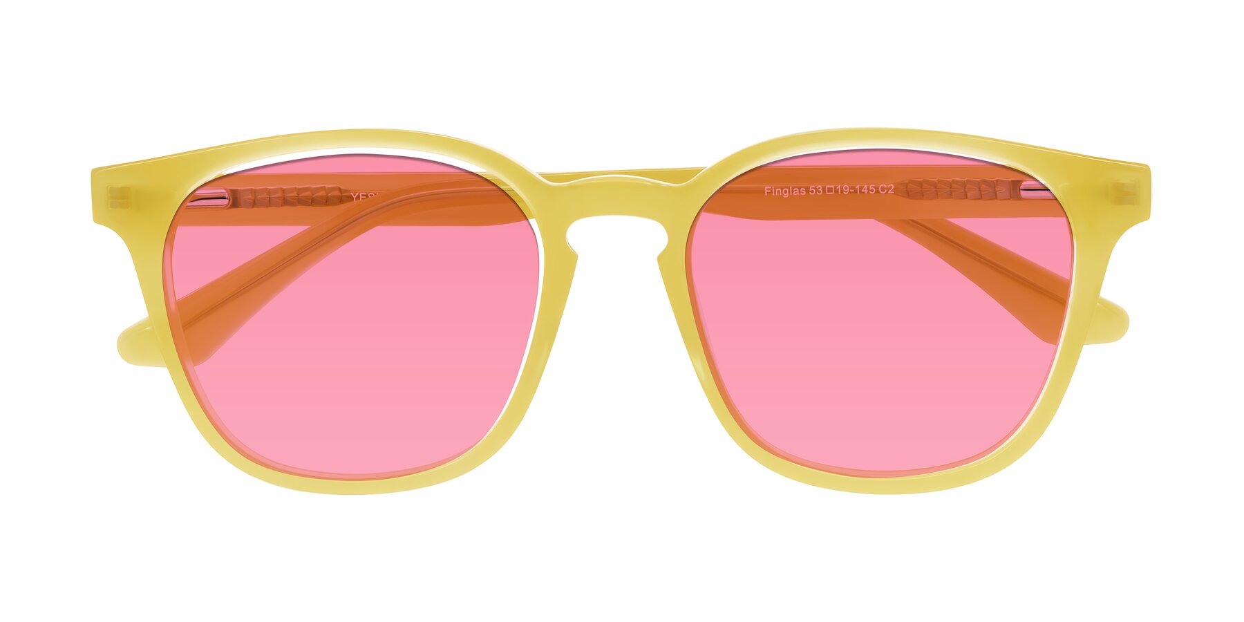 Folded Front of Finglas in Honey with Pink Tinted Lenses