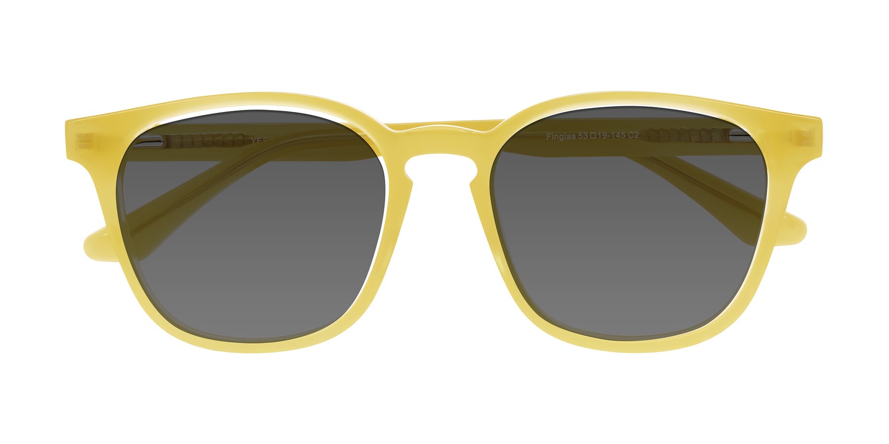 Folded Front of Finglas in Honey with Medium Gray Tinted Lenses