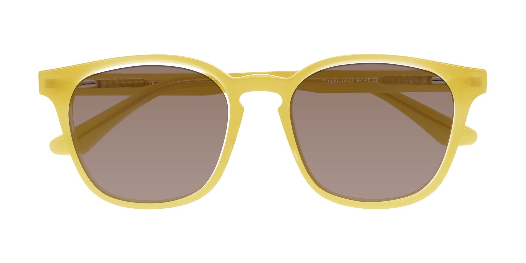 Folded Front of Finglas in Honey with Medium Brown Tinted Lenses
