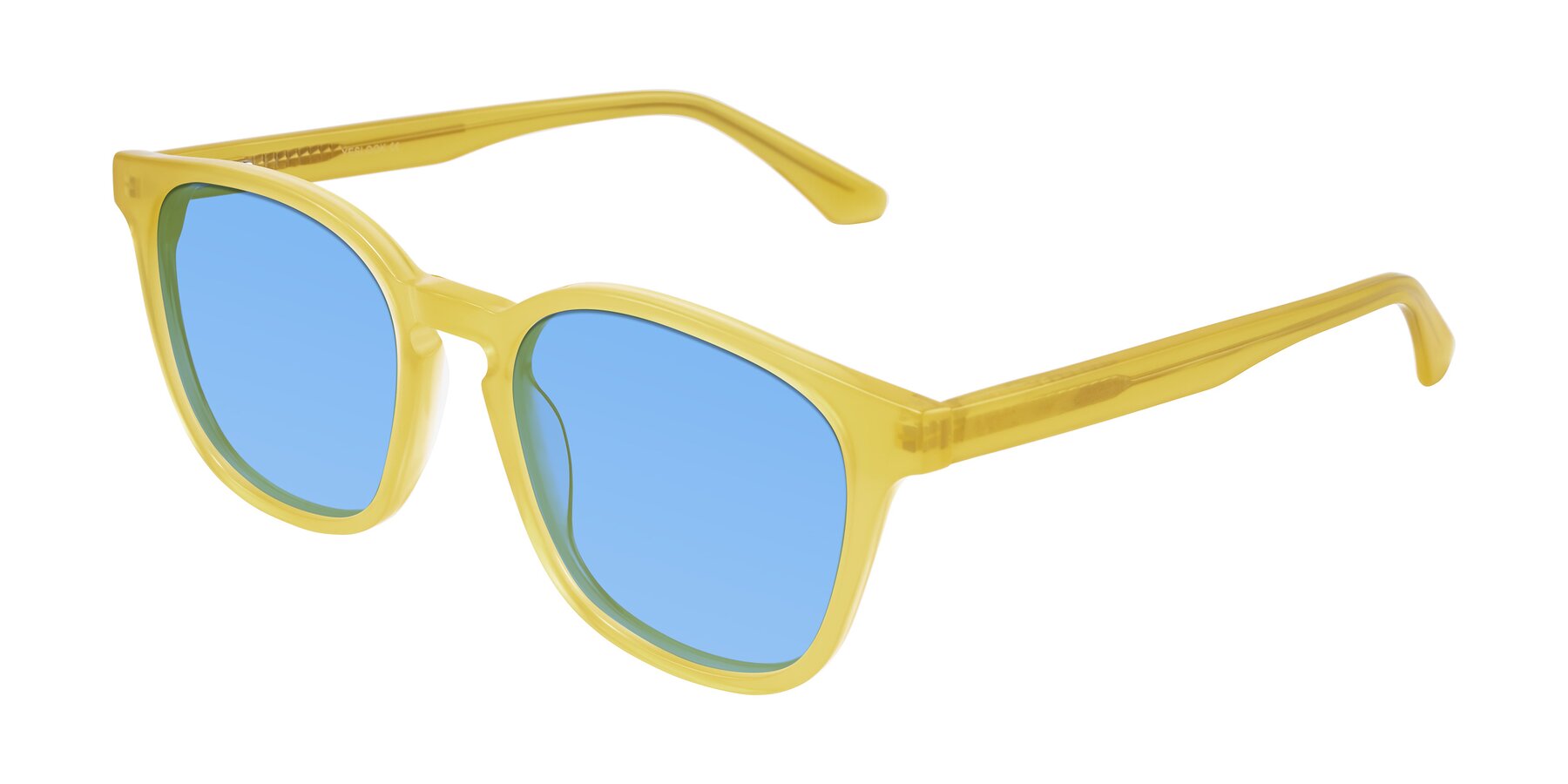 Angle of Finglas in Honey with Medium Blue Tinted Lenses