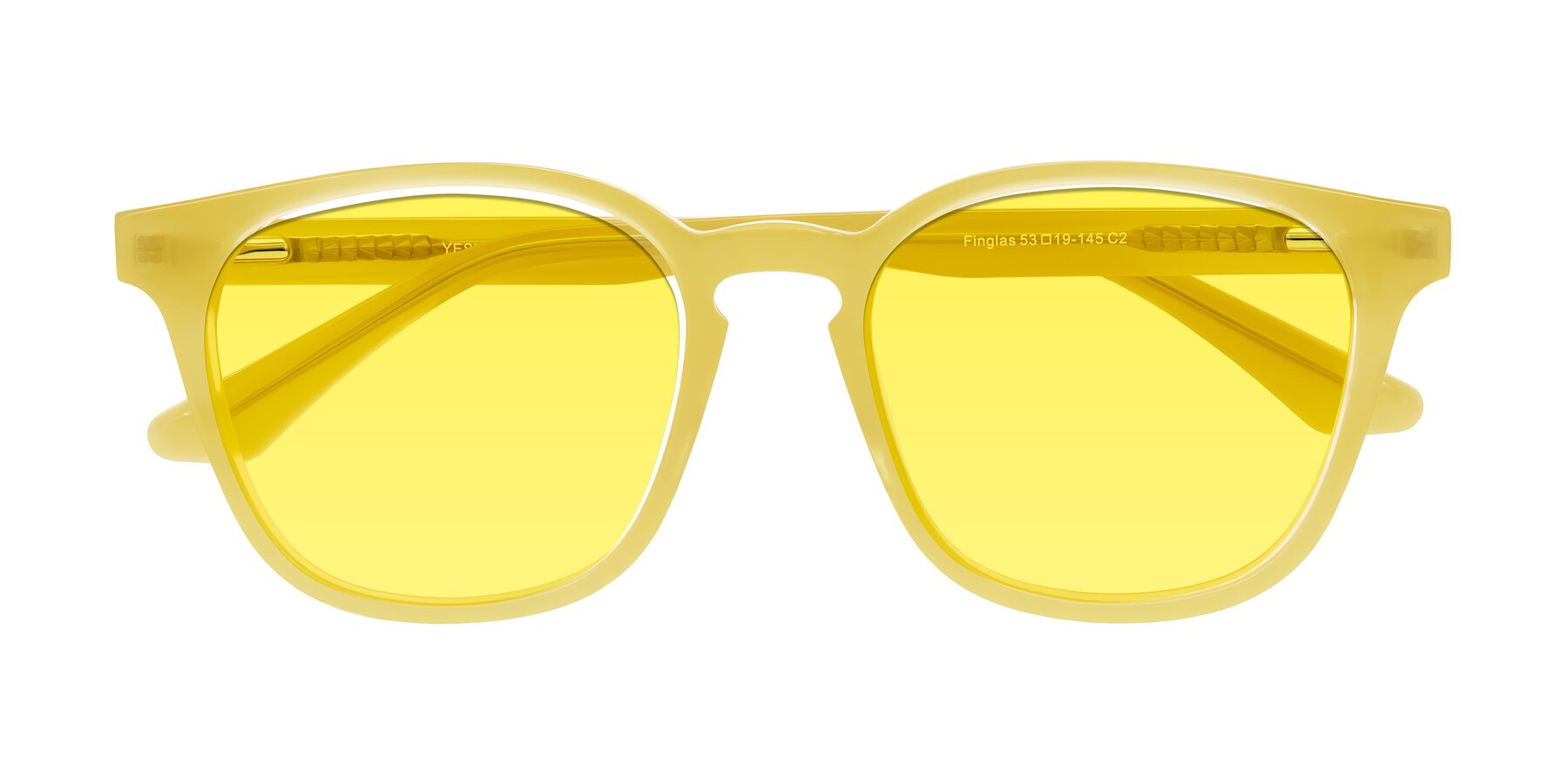 Folded Front of Finglas in Honey with Medium Yellow Tinted Lenses