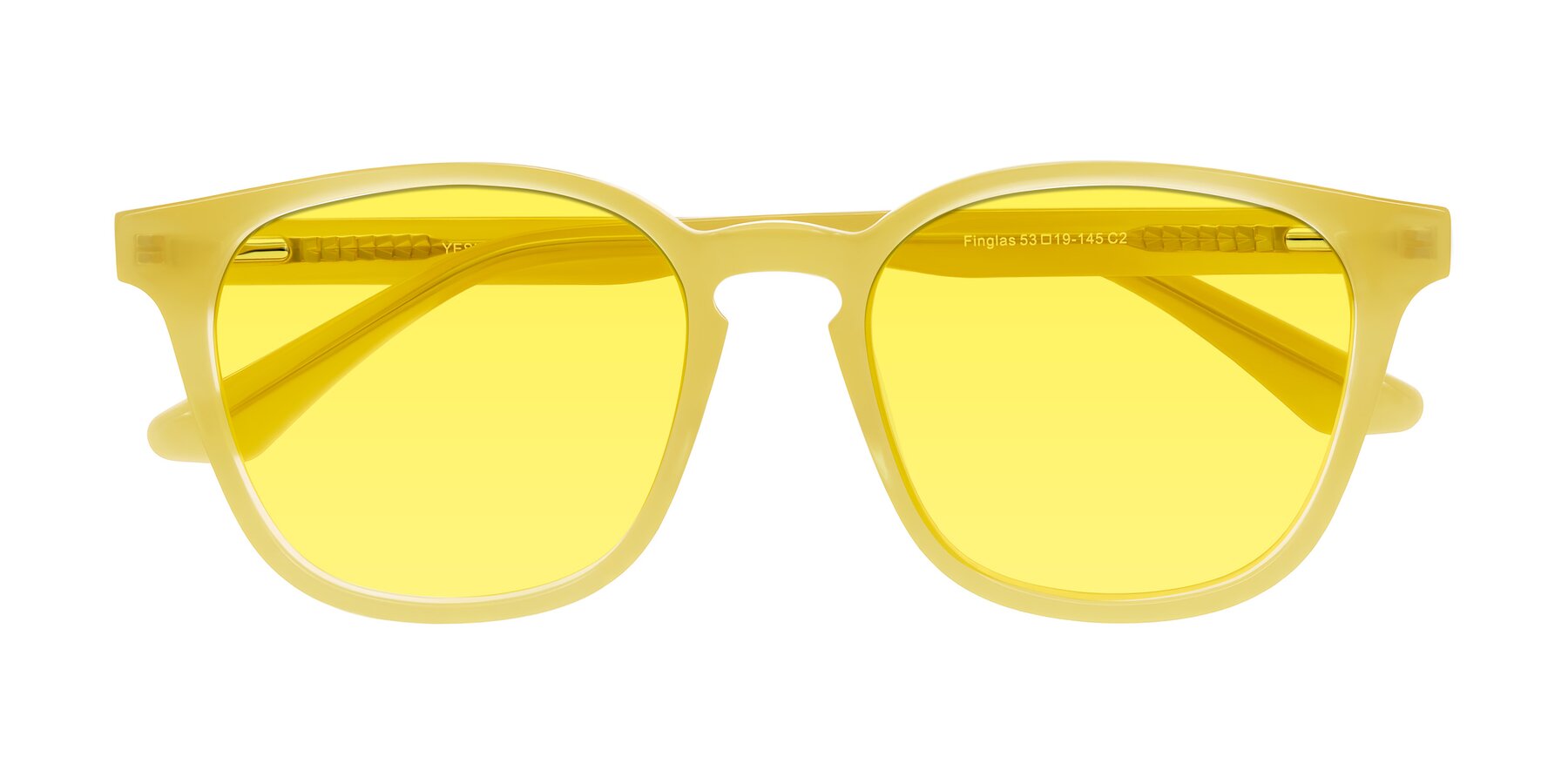 Folded Front of Finglas in Honey with Medium Yellow Tinted Lenses