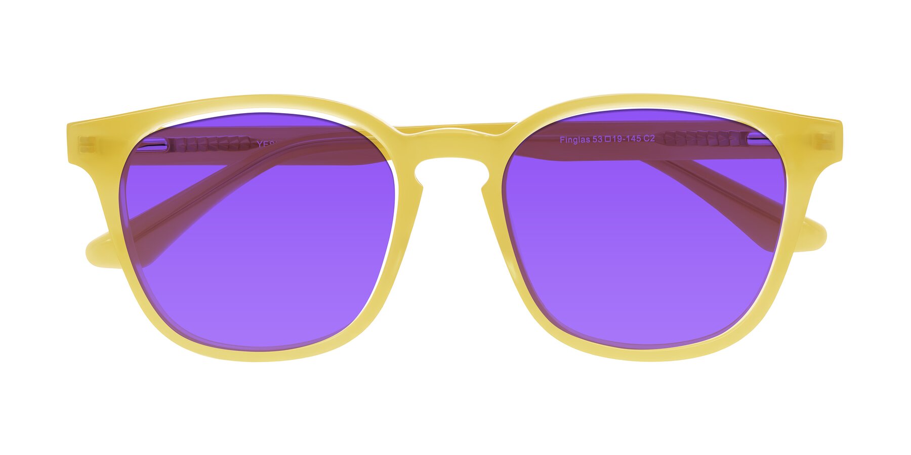 Folded Front of Finglas in Honey with Purple Tinted Lenses