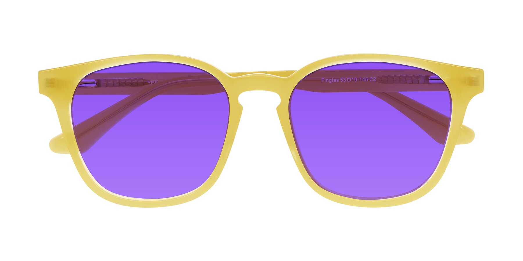 Folded Front of Finglas in Honey with Purple Tinted Lenses