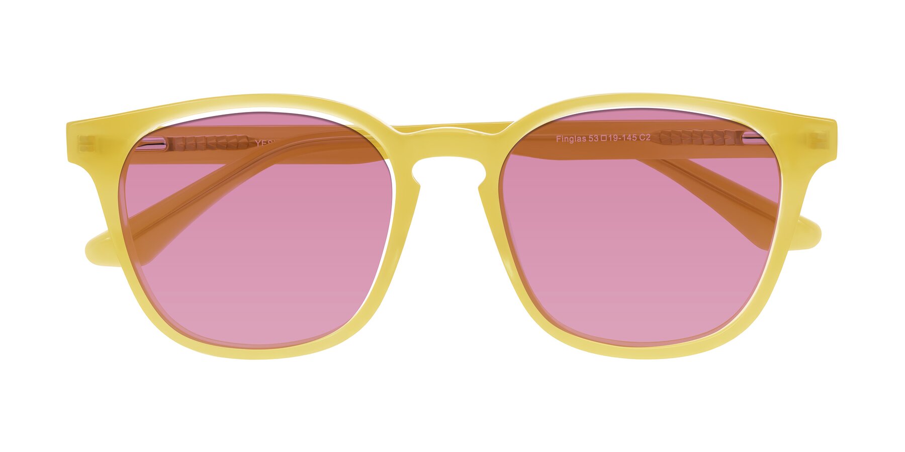 Folded Front of Finglas in Honey with Medium Wine Tinted Lenses