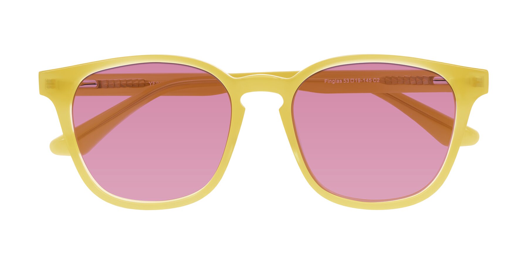Folded Front of Finglas in Honey with Medium Wine Tinted Lenses