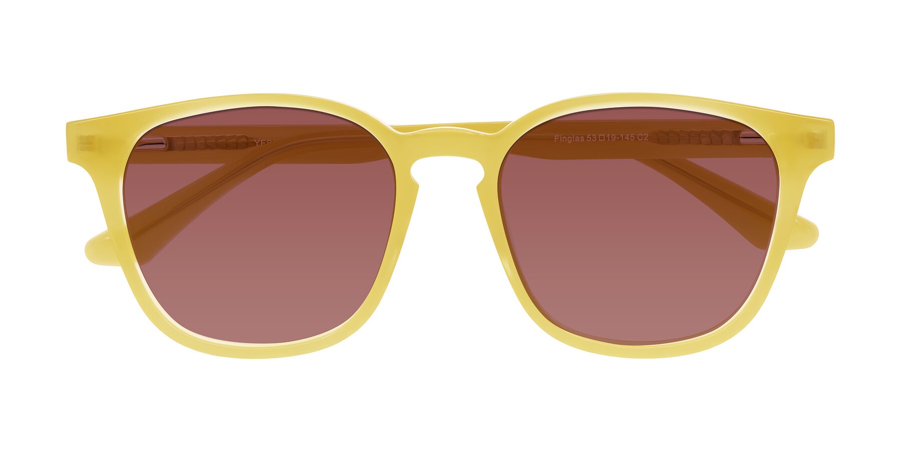 Folded Front of Finglas in Honey with Garnet Tinted Lenses