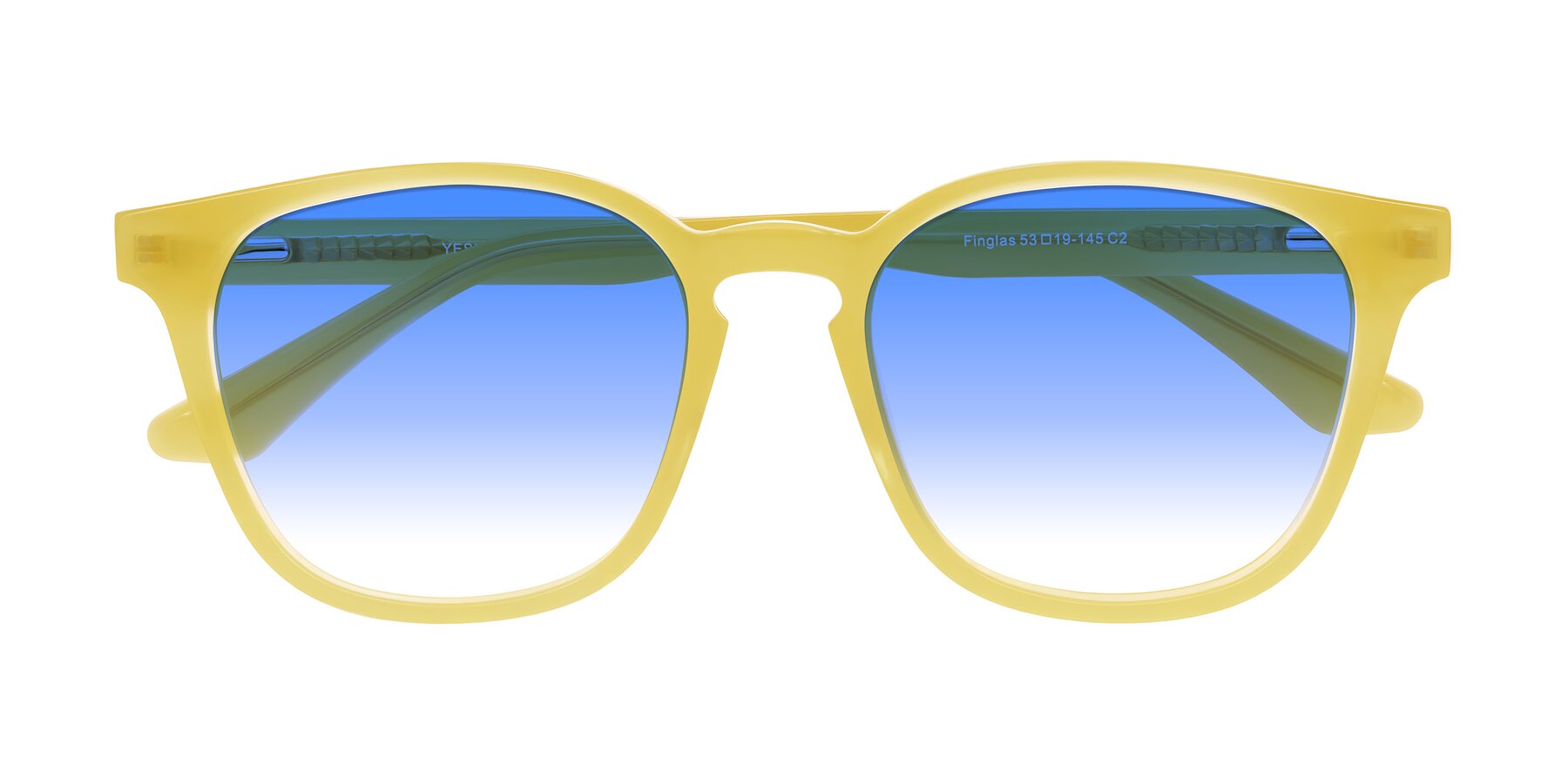 Folded Front of Finglas in Honey with Blue Gradient Lenses
