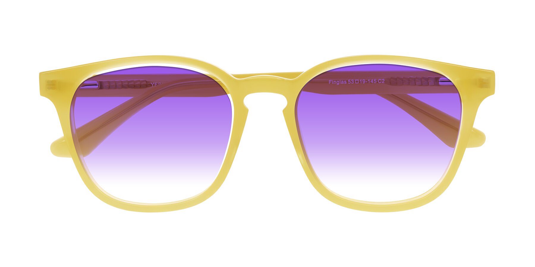 Folded Front of Finglas in Honey with Purple Gradient Lenses