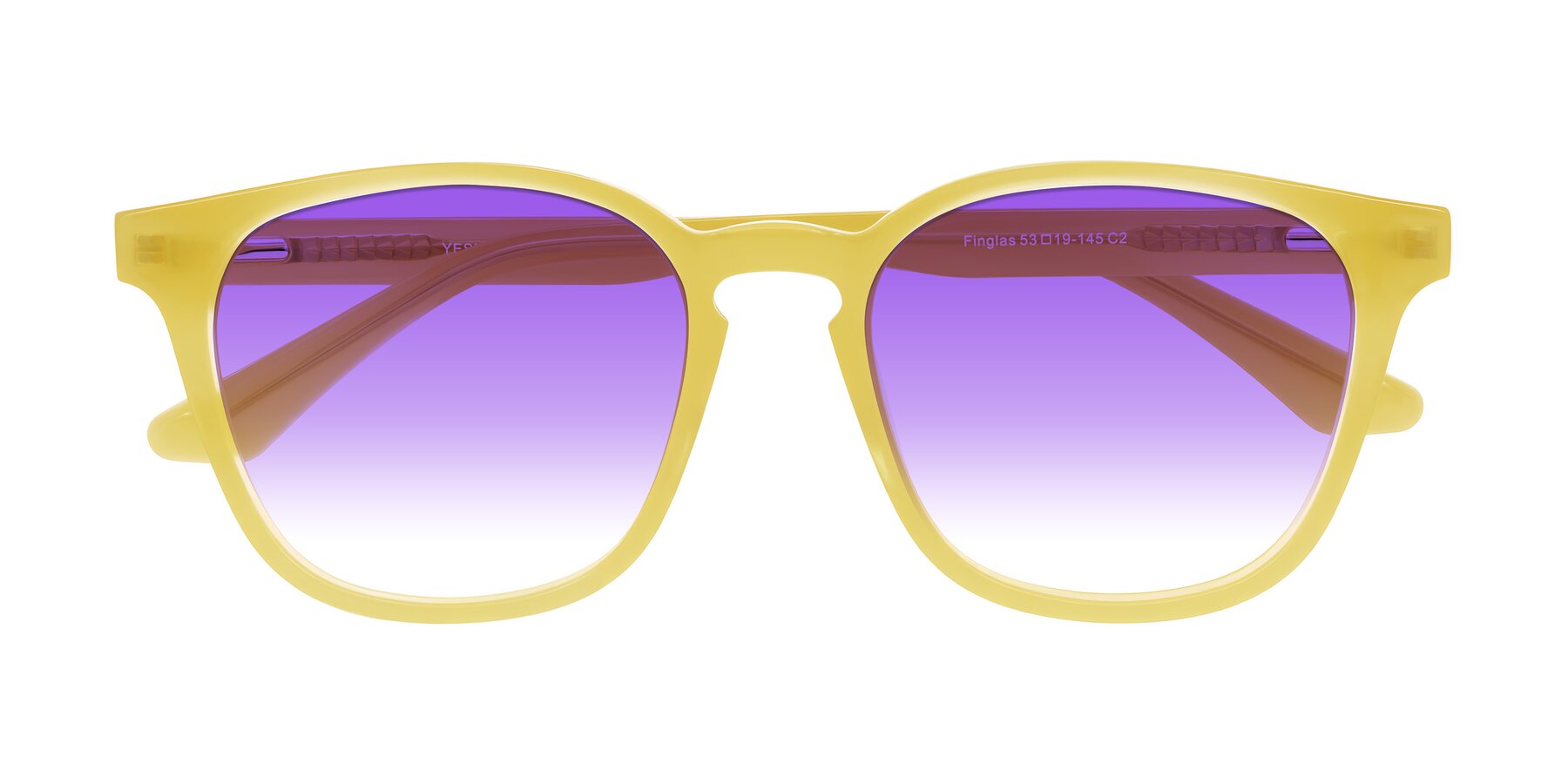 Folded Front of Finglas in Honey with Purple Gradient Lenses