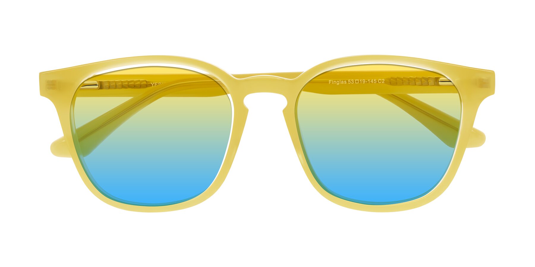 Folded Front of Finglas in Honey with Yellow / Blue Gradient Lenses
