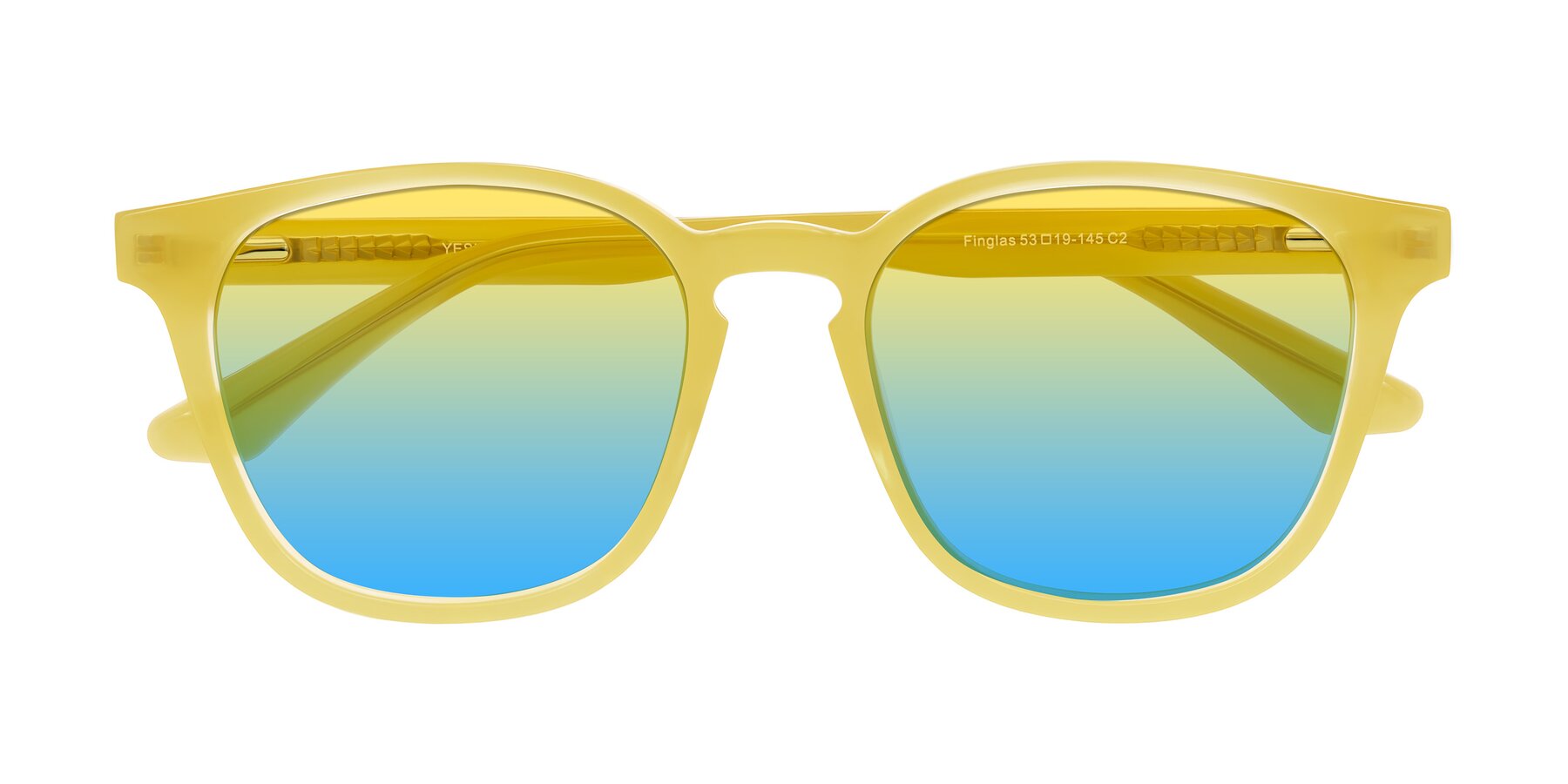 Folded Front of Finglas in Honey with Yellow / Blue Gradient Lenses