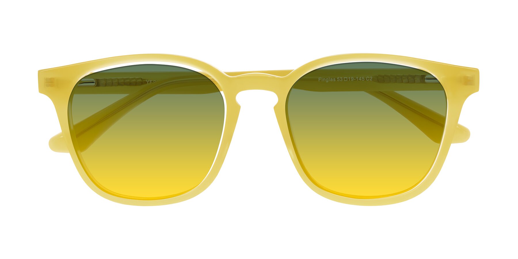 Folded Front of Finglas in Honey with Green / Yellow Gradient Lenses