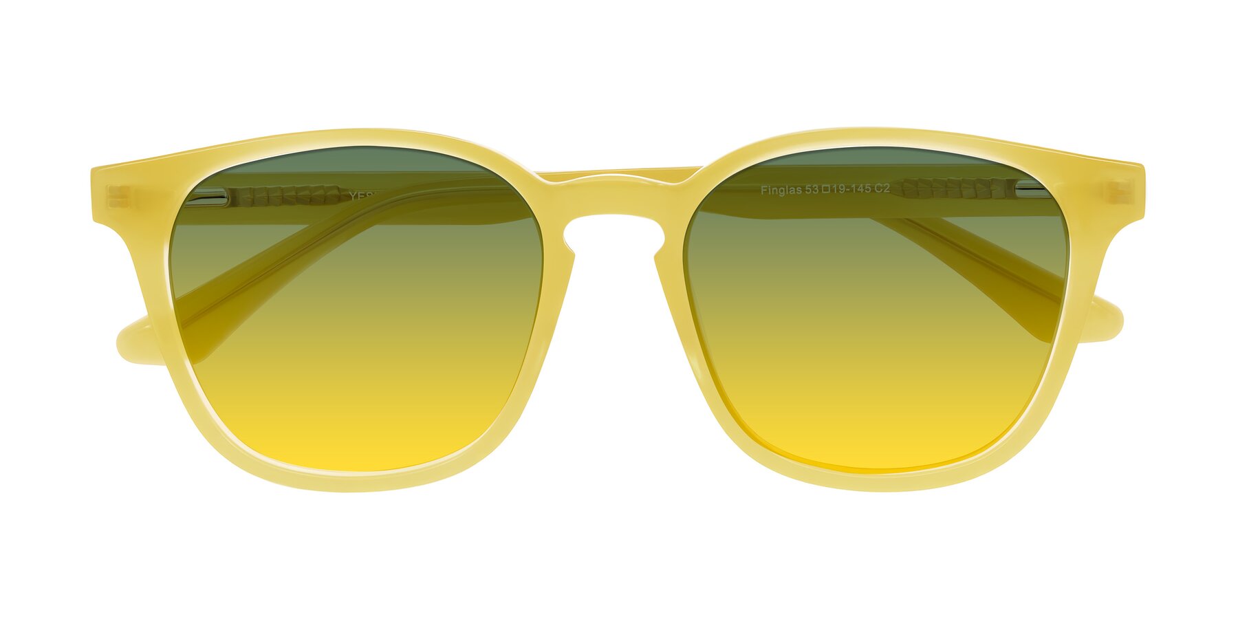 Folded Front of Finglas in Honey with Green / Yellow Gradient Lenses