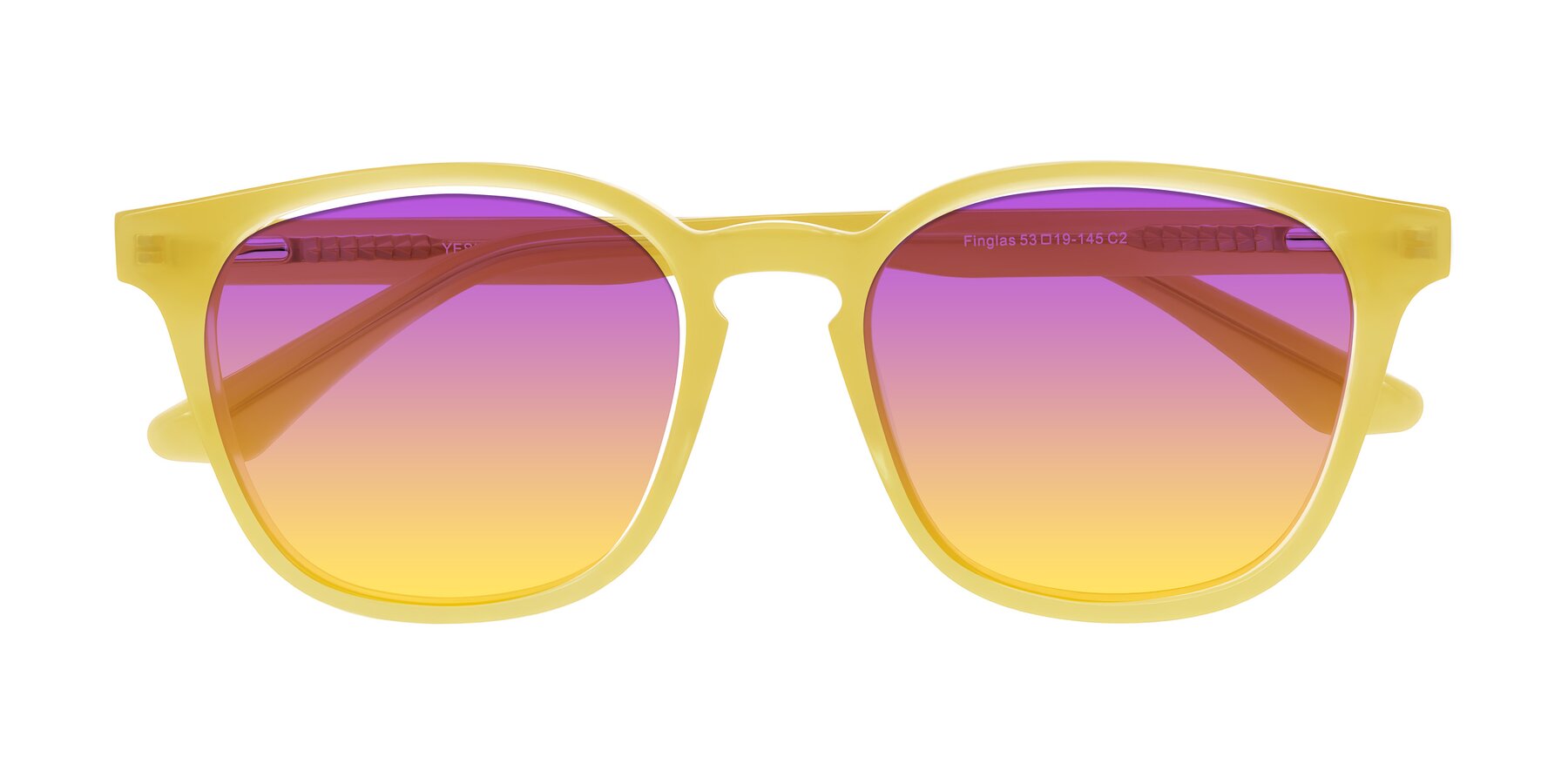 Folded Front of Finglas in Honey with Purple / Yellow Gradient Lenses