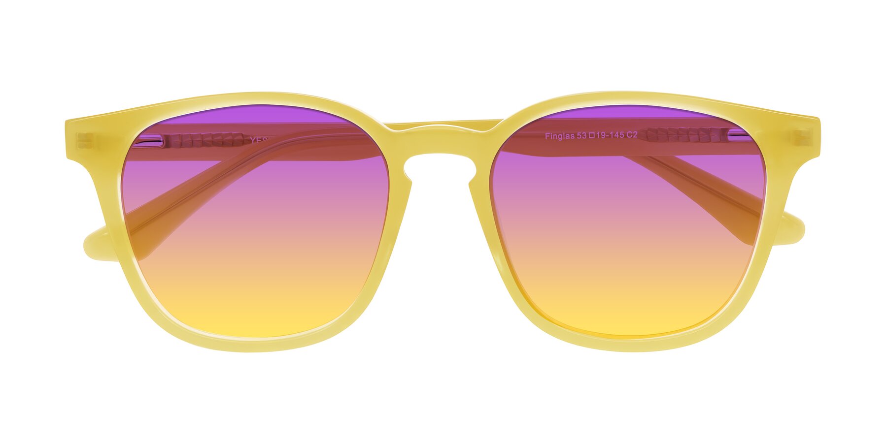 Folded Front of Finglas in Honey with Purple / Yellow Gradient Lenses