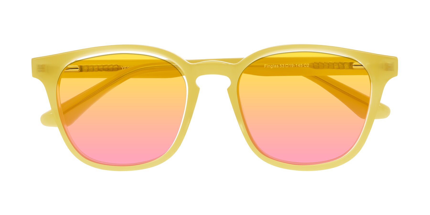 Folded Front of Finglas in Honey with Yellow / Pink Gradient Lenses
