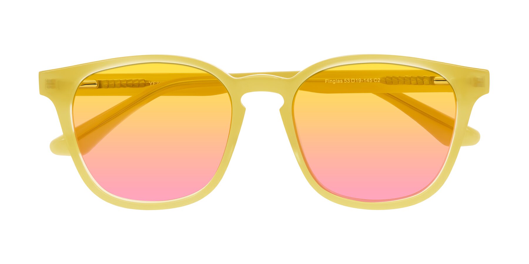 Folded Front of Finglas in Honey with Yellow / Pink Gradient Lenses