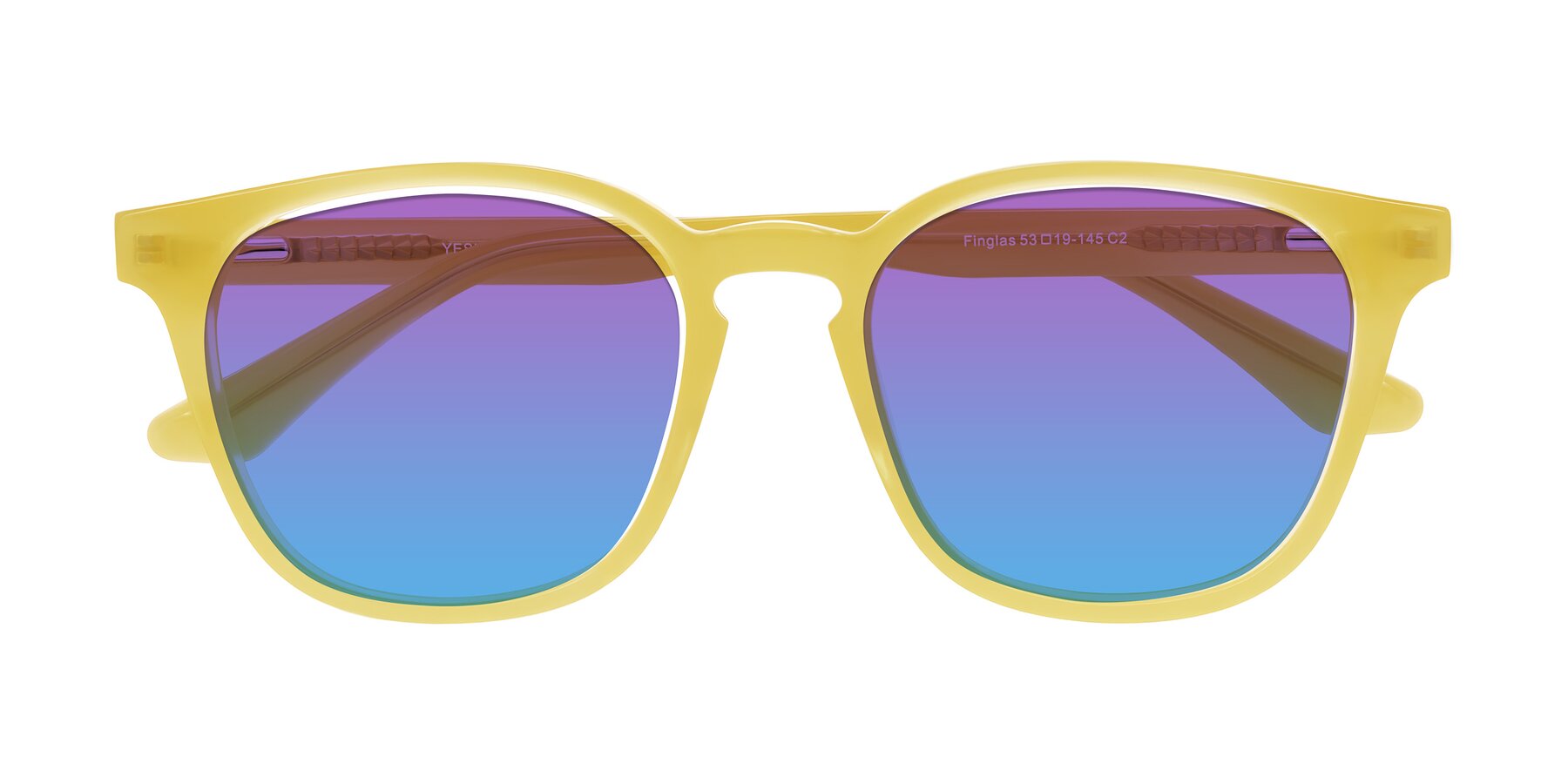 Folded Front of Finglas in Honey with Purple / Blue Gradient Lenses