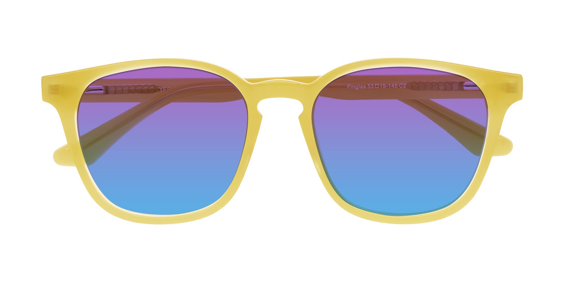 Folded Front of Finglas in Honey with Purple / Blue Gradient Lenses