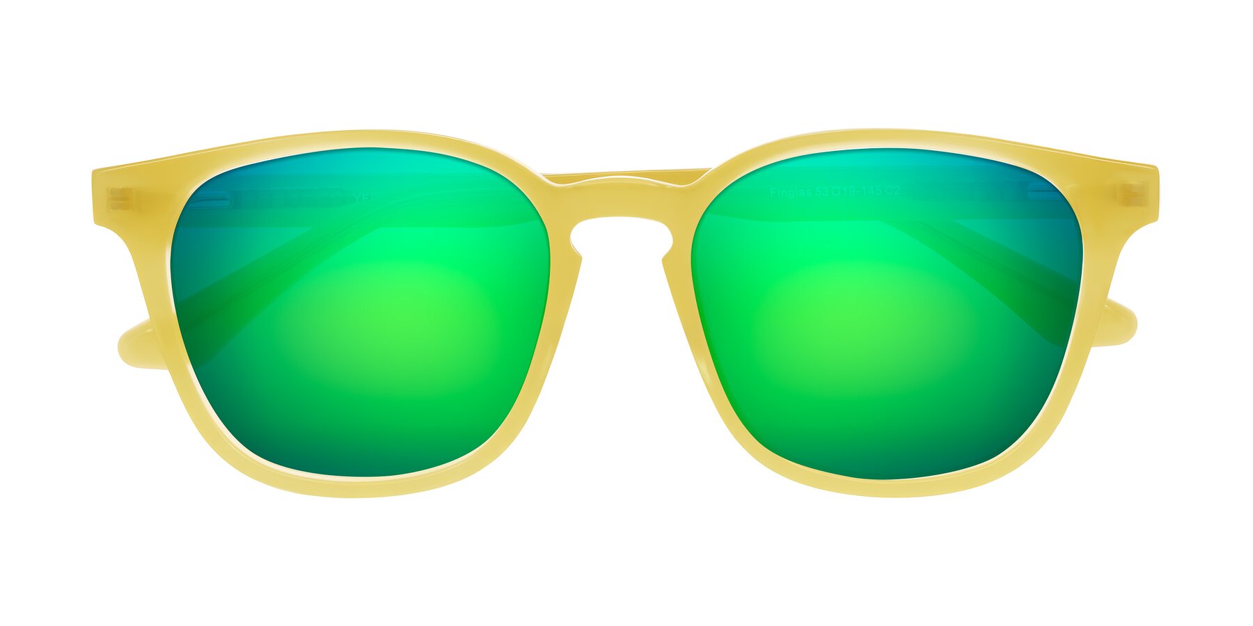 Folded Front of Finglas in Honey with Green Mirrored Lenses