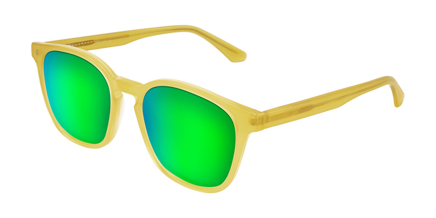Angle of Finglas in Honey with Green Mirrored Lenses
