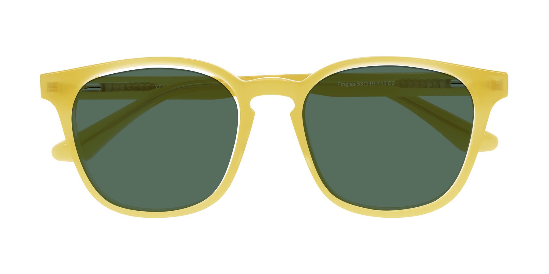 Folded Front of Finglas in Honey with Green Polarized Lenses