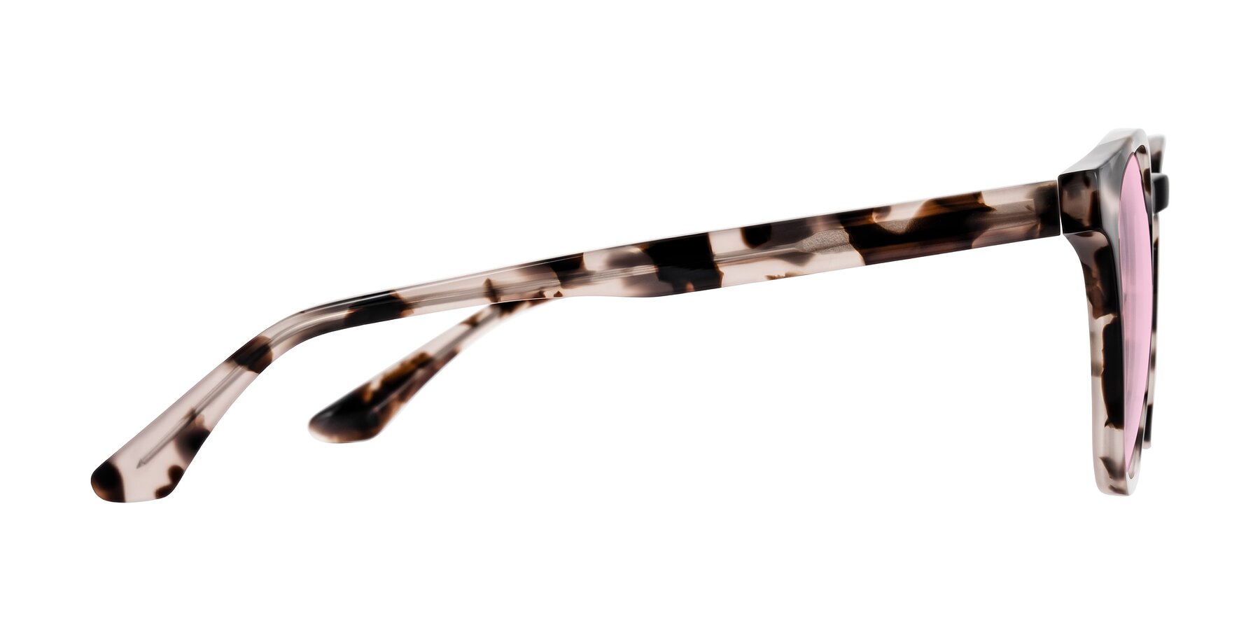 Side of Finglas in Ivory Tortoise with Light Pink Tinted Lenses
