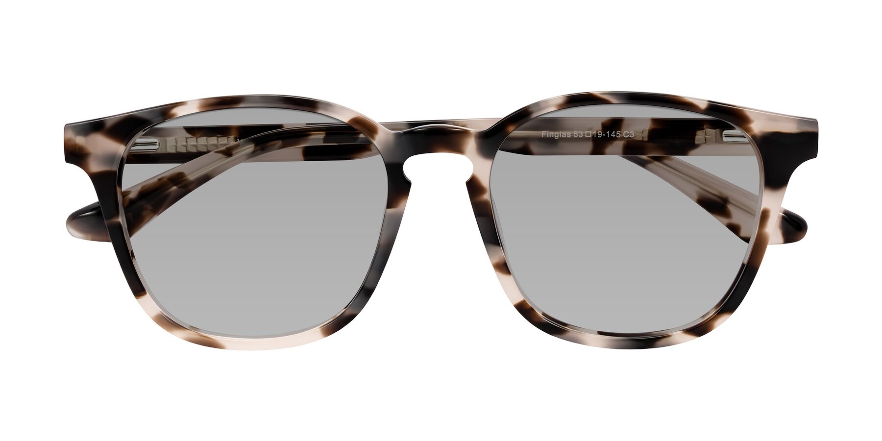 Folded Front of Finglas in Ivory Tortoise with Light Gray Tinted Lenses
