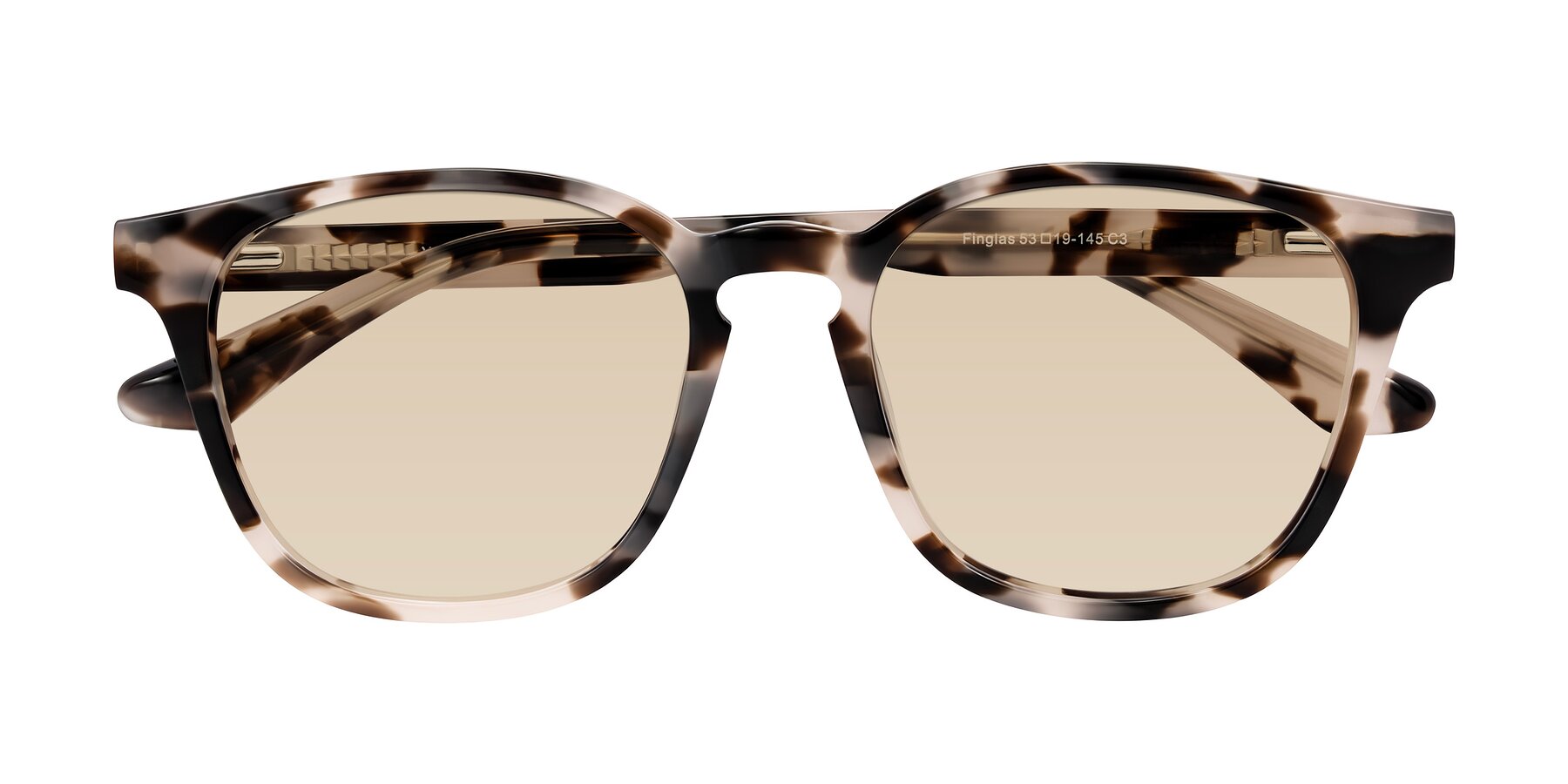 Folded Front of Finglas in Ivory Tortoise with Light Brown Tinted Lenses