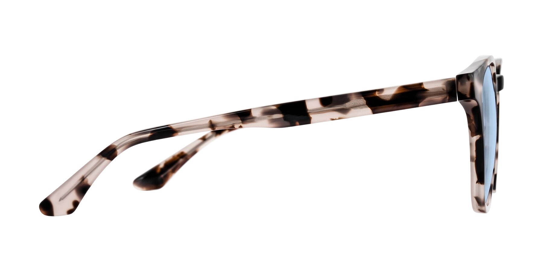 Side of Finglas in Ivory Tortoise with Light Blue Tinted Lenses