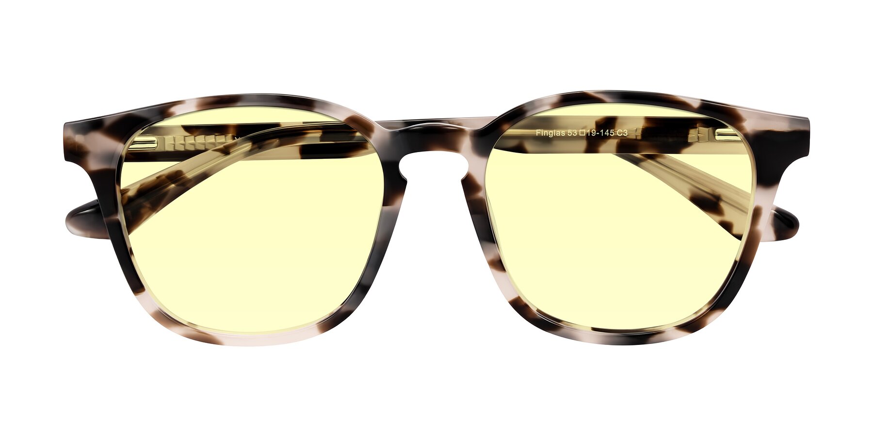 Folded Front of Finglas in Ivory Tortoise with Light Yellow Tinted Lenses