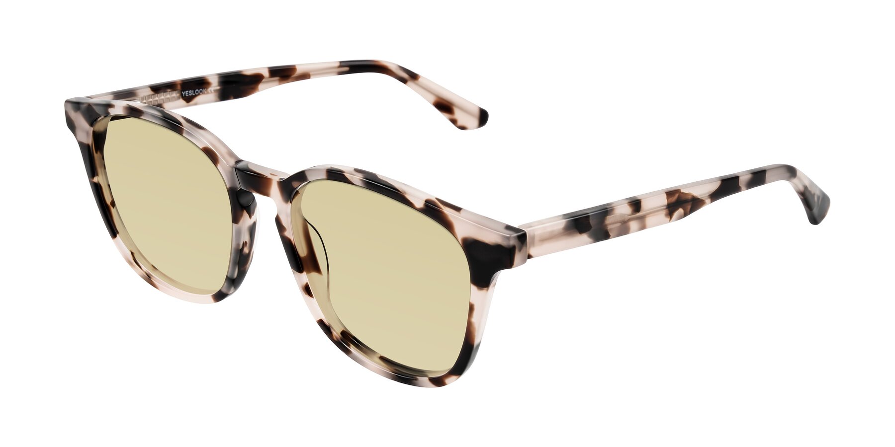 Angle of Finglas in Ivory Tortoise with Light Champagne Tinted Lenses