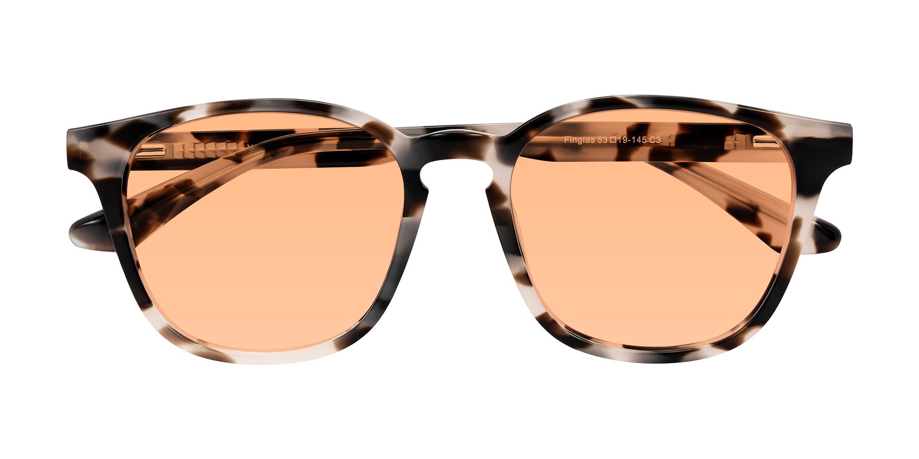 Folded Front of Finglas in Ivory Tortoise with Light Orange Tinted Lenses