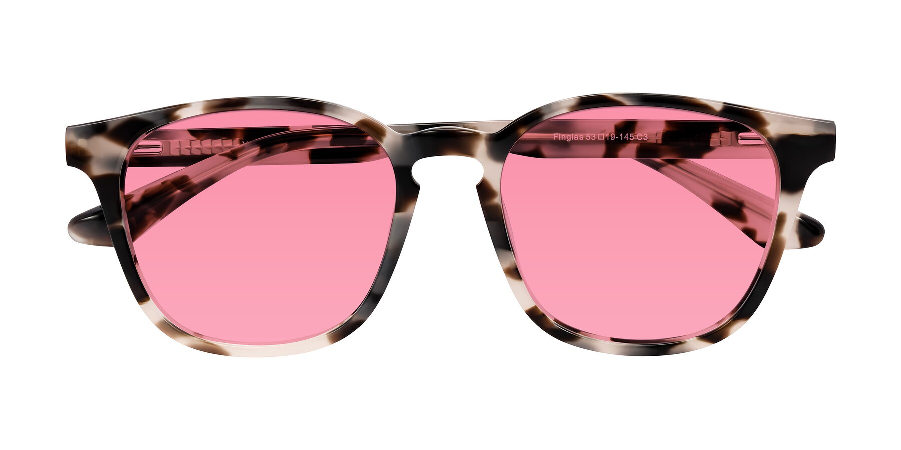 Folded Front of Finglas in Ivory Tortoise with Pink Tinted Lenses