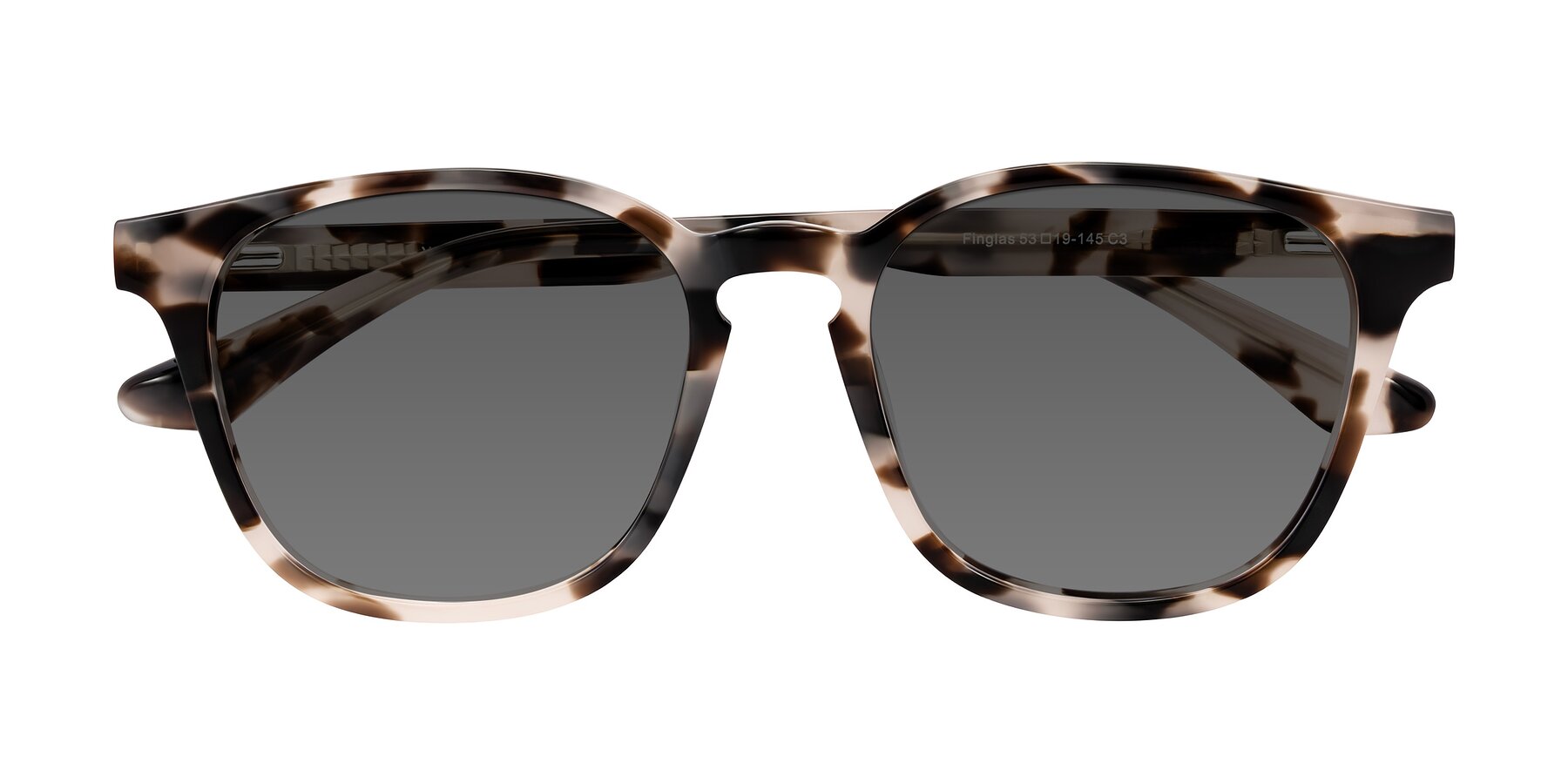 Folded Front of Finglas in Ivory Tortoise with Medium Gray Tinted Lenses