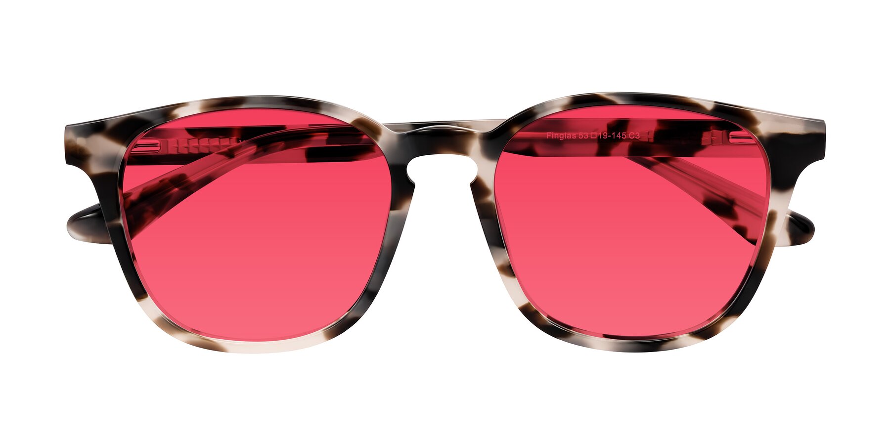 Folded Front of Finglas in Ivory Tortoise with Red Tinted Lenses