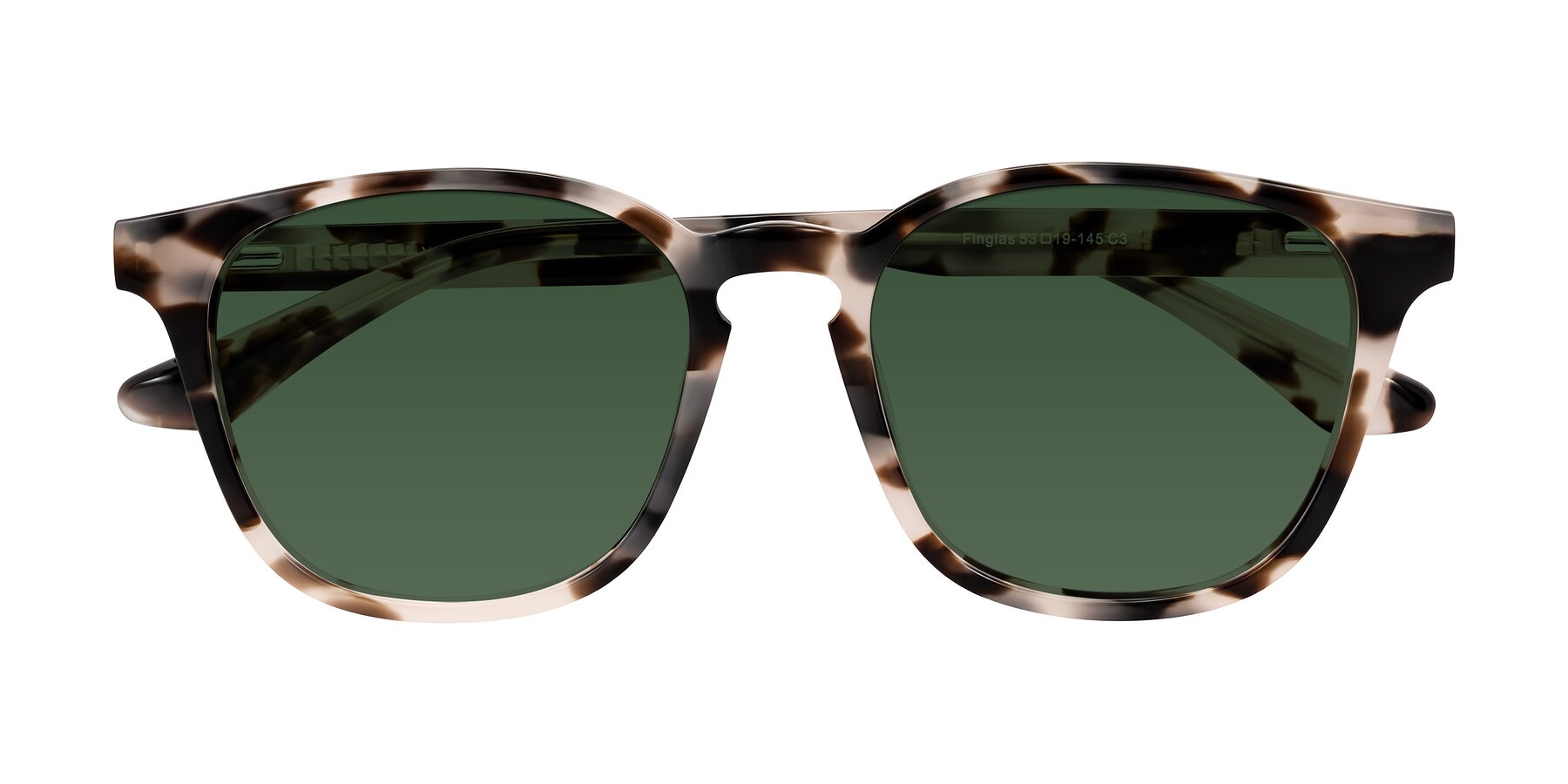Folded Front of Finglas in Ivory Tortoise with Green Tinted Lenses