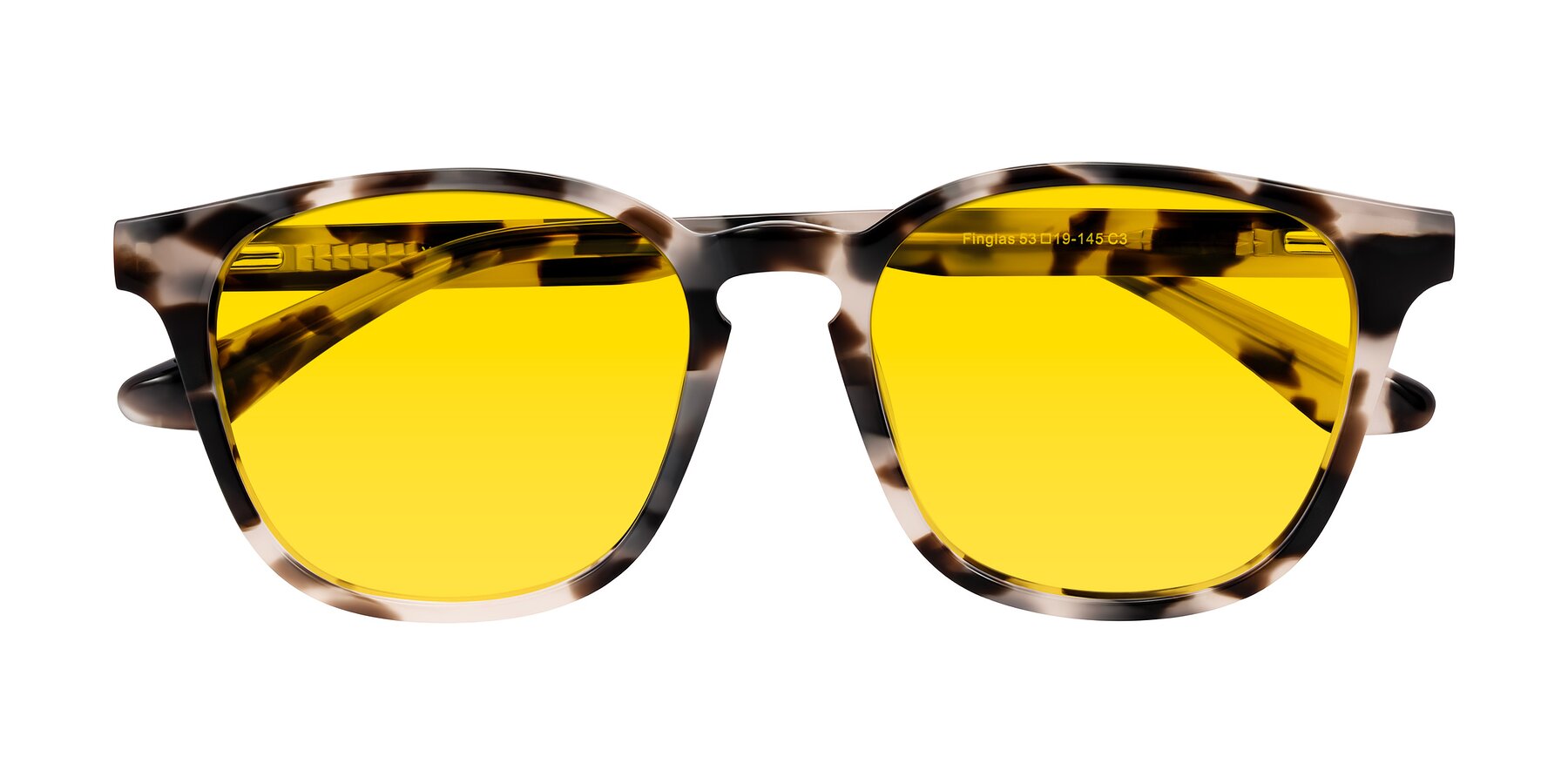 Folded Front of Finglas in Ivory Tortoise with Yellow Tinted Lenses