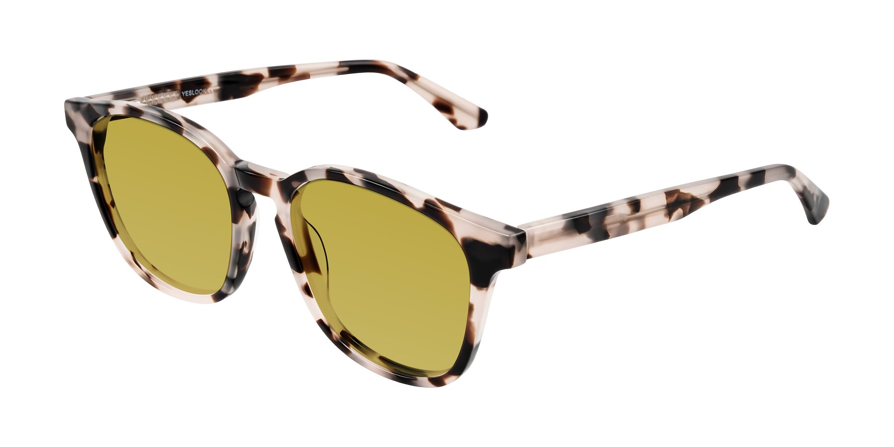 Angle of Finglas in Ivory Tortoise with Champagne Tinted Lenses