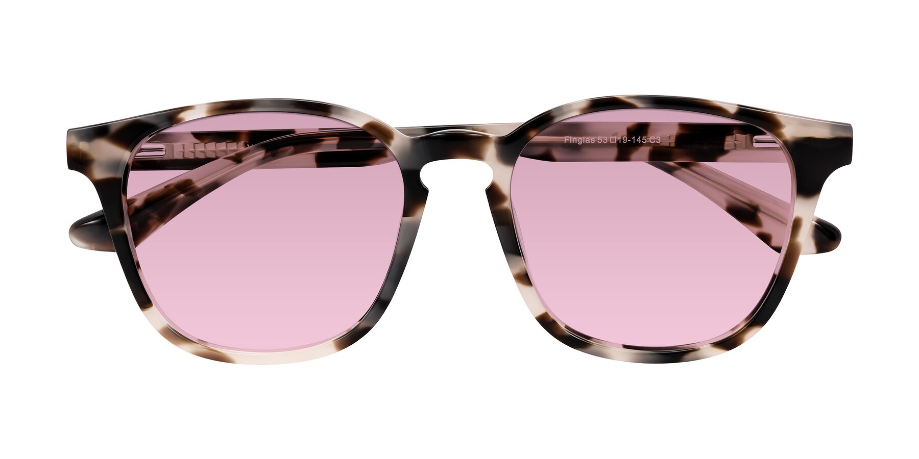 Folded Front of Finglas in Ivory Tortoise with Light Wine Tinted Lenses
