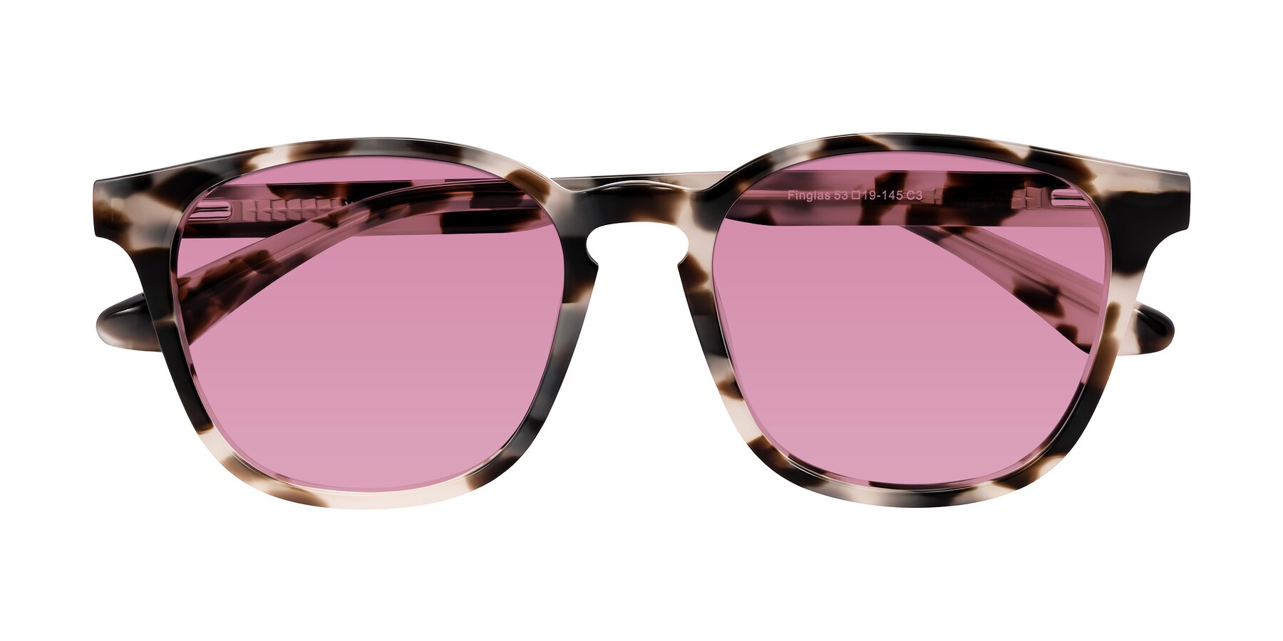 Folded Front of Finglas in Ivory Tortoise with Medium Wine Tinted Lenses