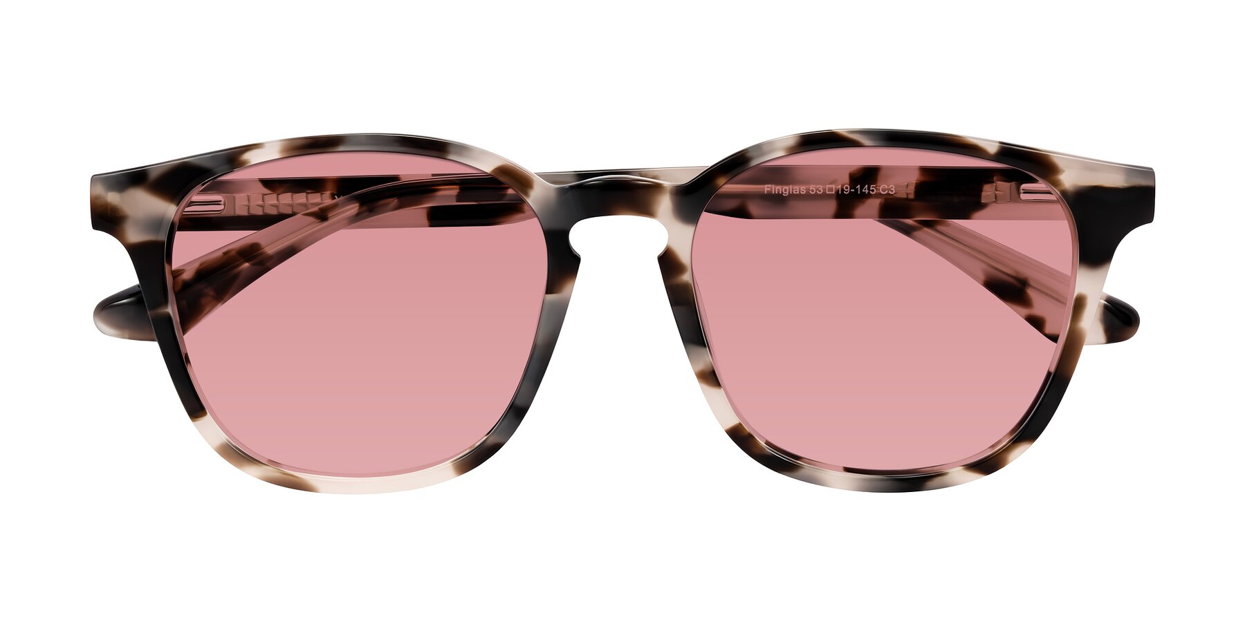 Folded Front of Finglas in Ivory Tortoise with Medium Garnet Tinted Lenses