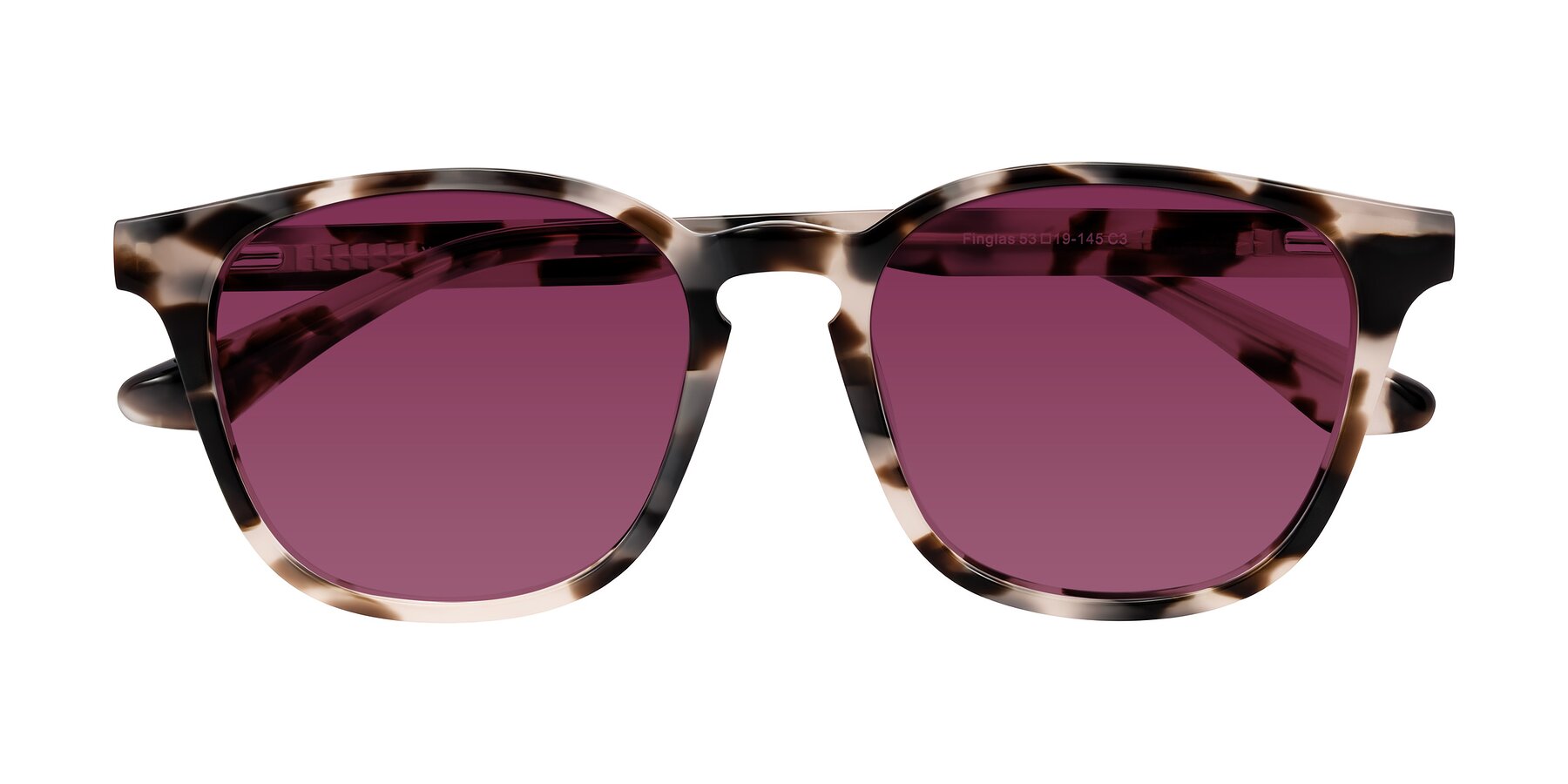 Folded Front of Finglas in Ivory Tortoise with Wine Tinted Lenses