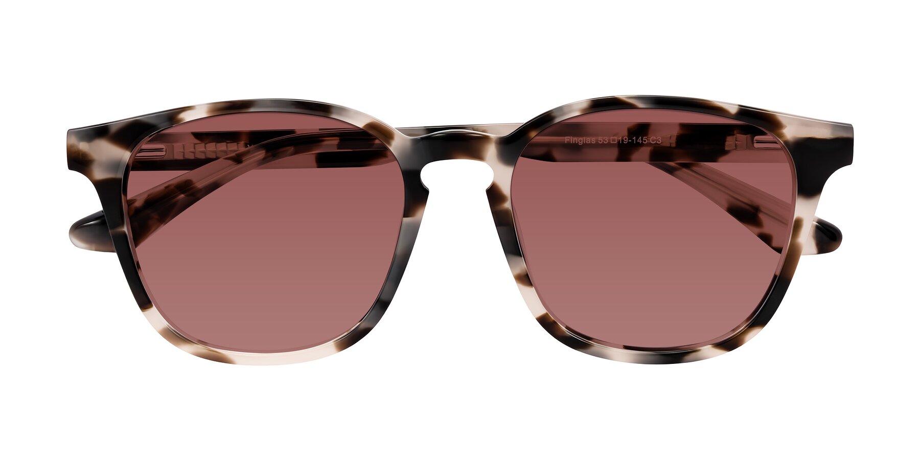 Folded Front of Finglas in Ivory Tortoise with Garnet Tinted Lenses