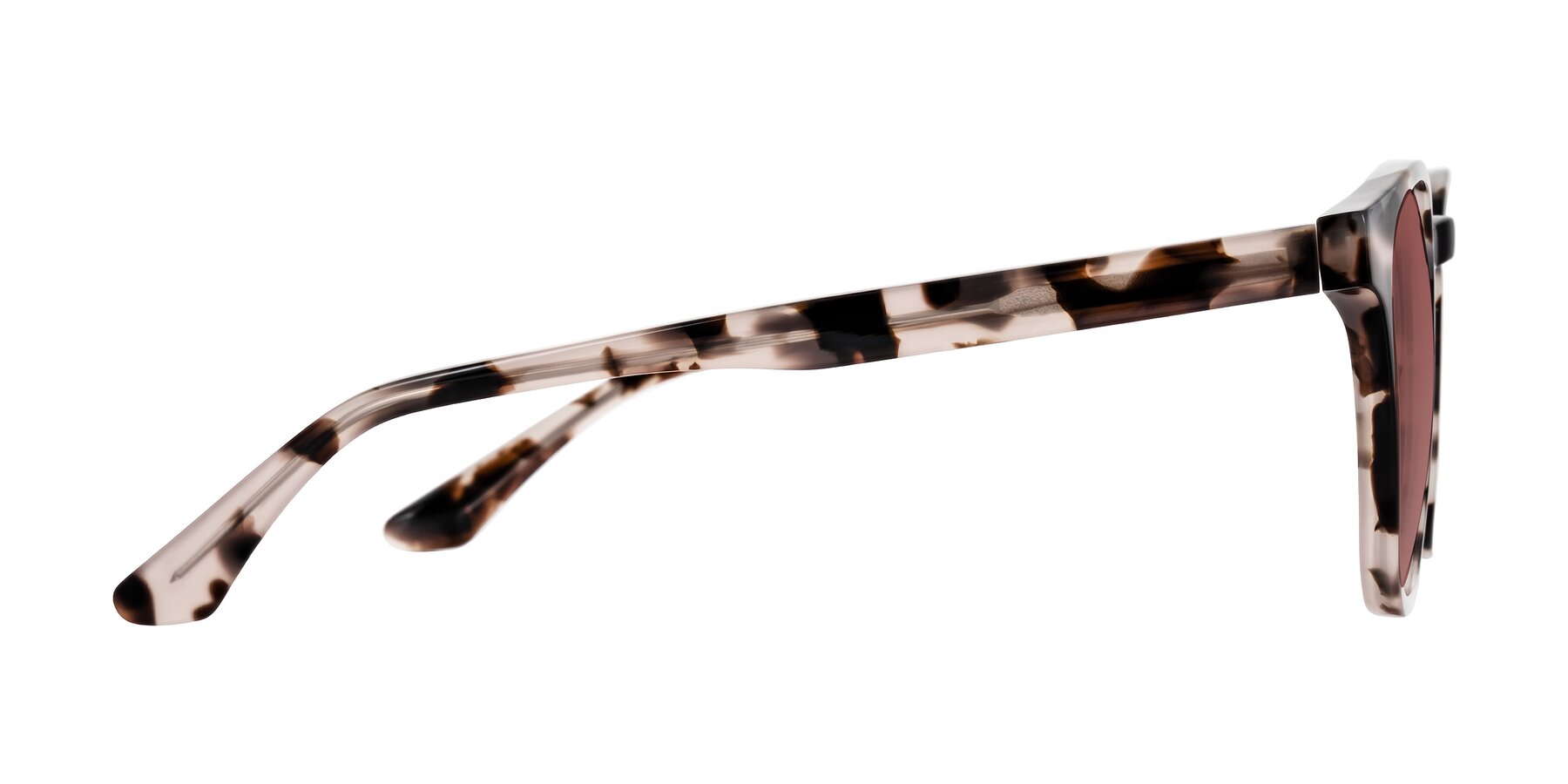 Side of Finglas in Ivory Tortoise with Garnet Tinted Lenses