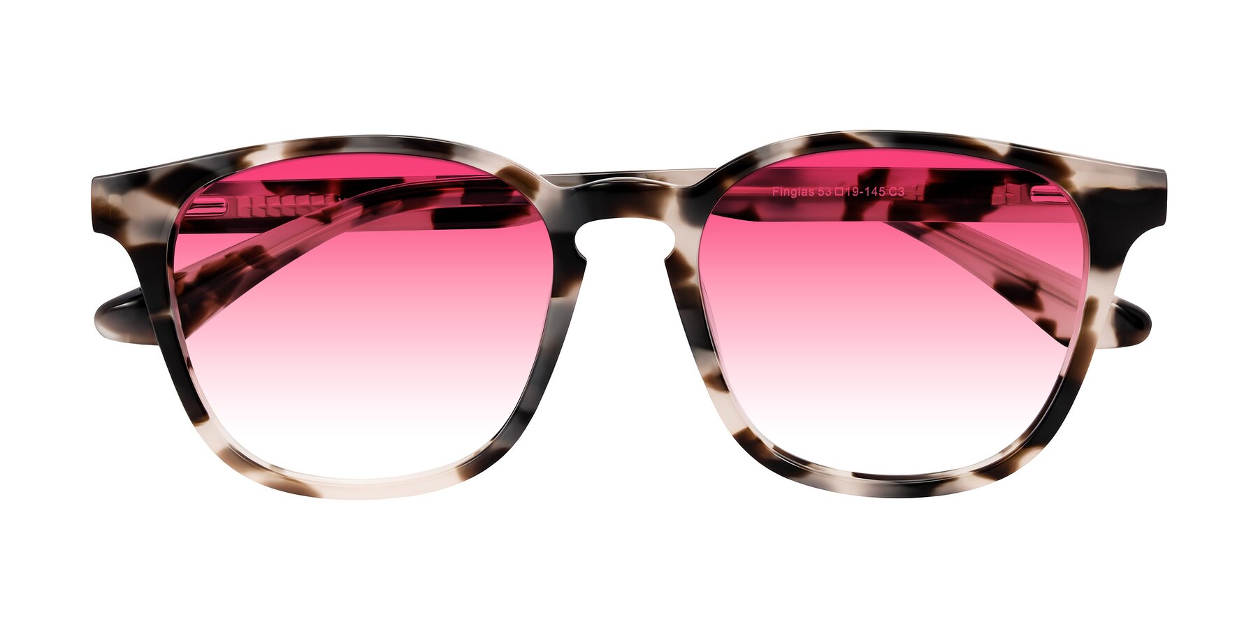 Folded Front of Finglas in Ivory Tortoise with Pink Gradient Lenses
