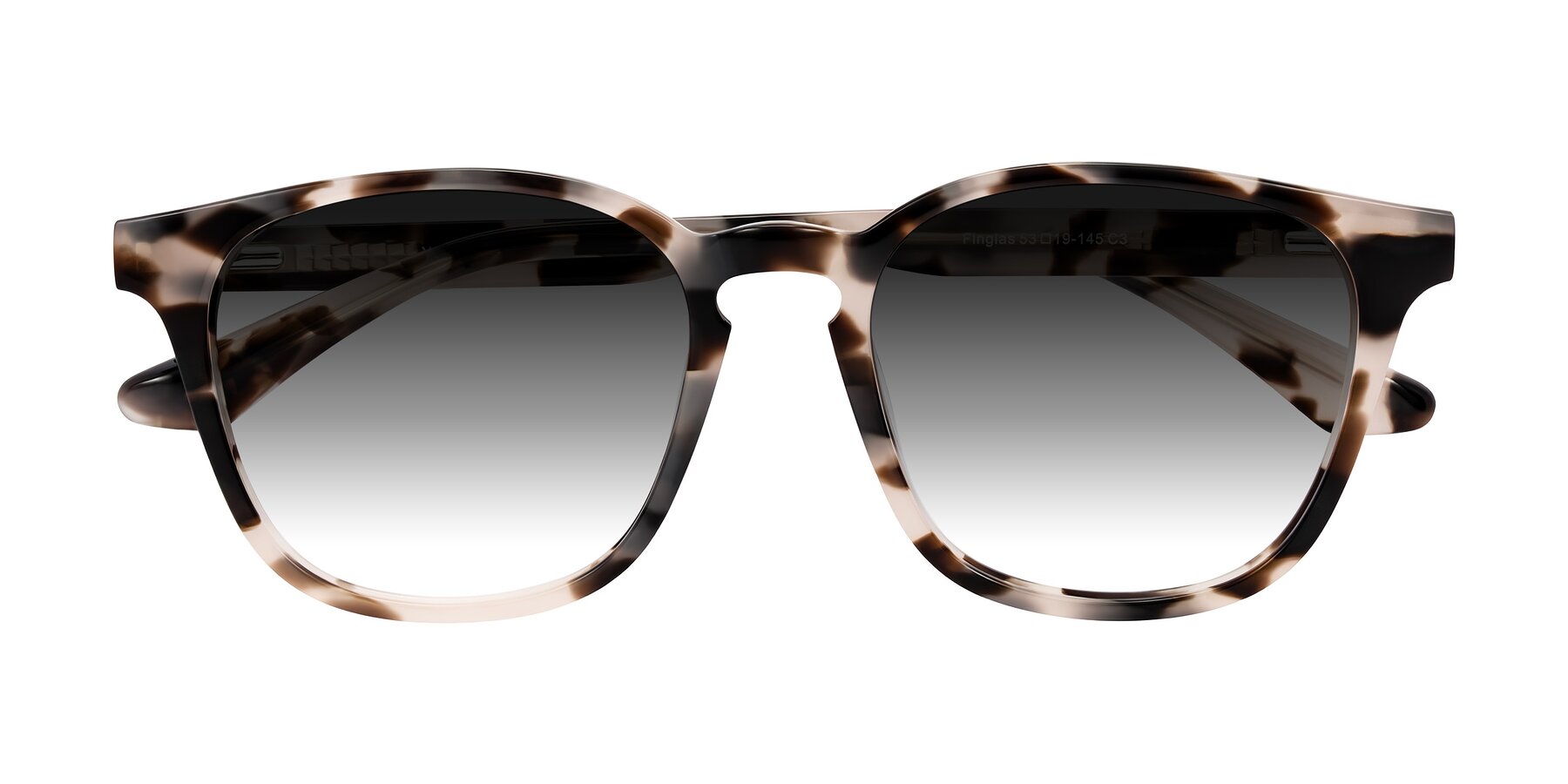 Folded Front of Finglas in Ivory Tortoise with Gray Gradient Lenses