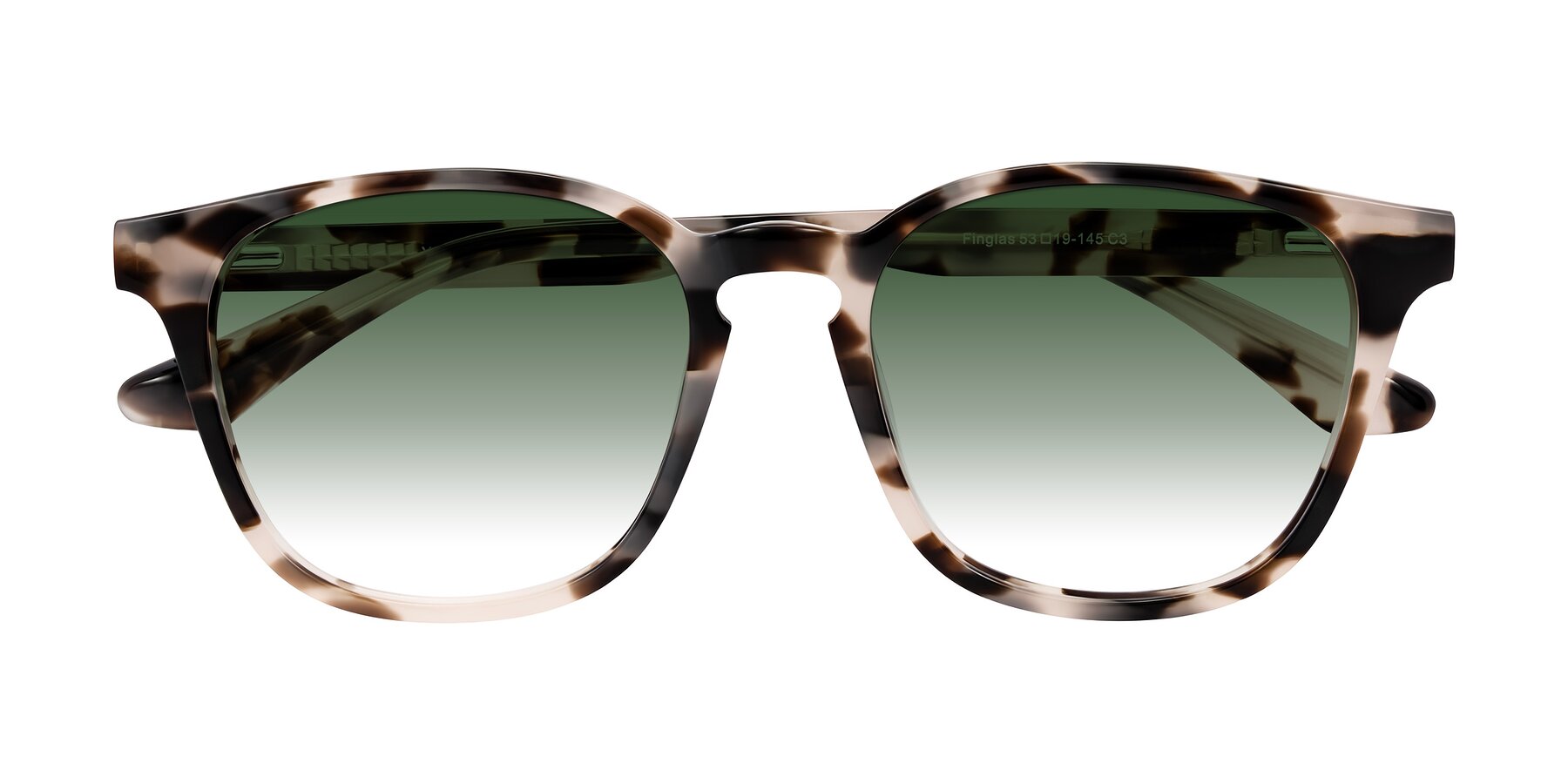 Folded Front of Finglas in Ivory Tortoise with Green Gradient Lenses