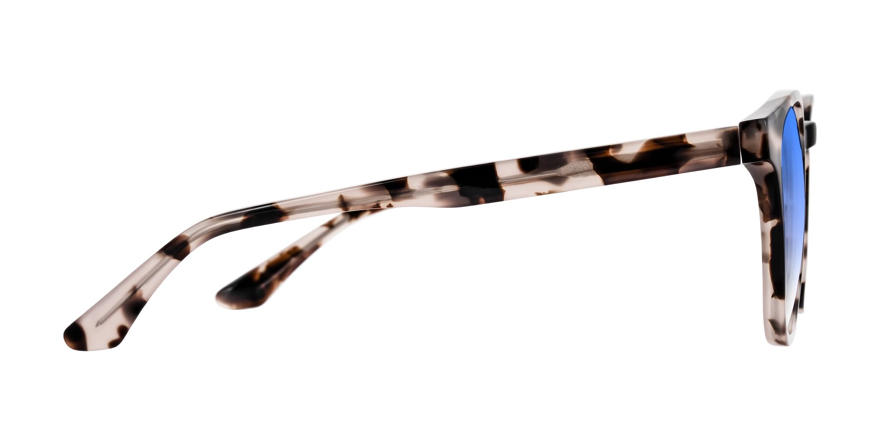 Side of Finglas in Ivory Tortoise with Blue Gradient Lenses